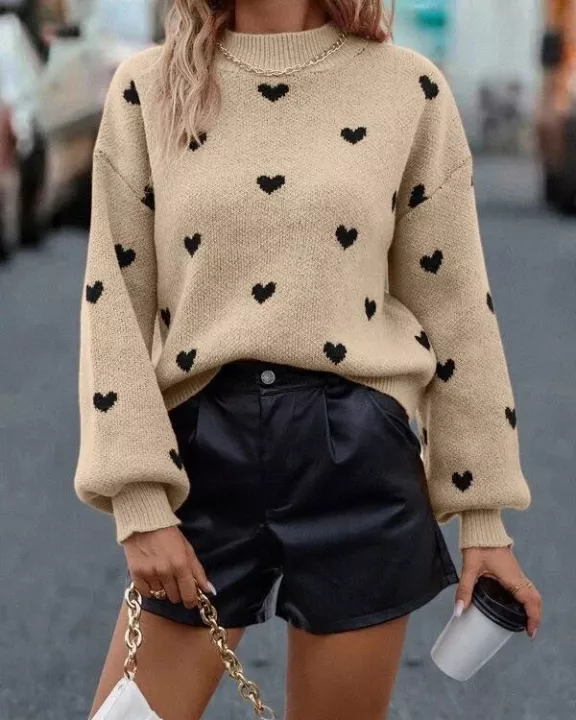All over heart sweater