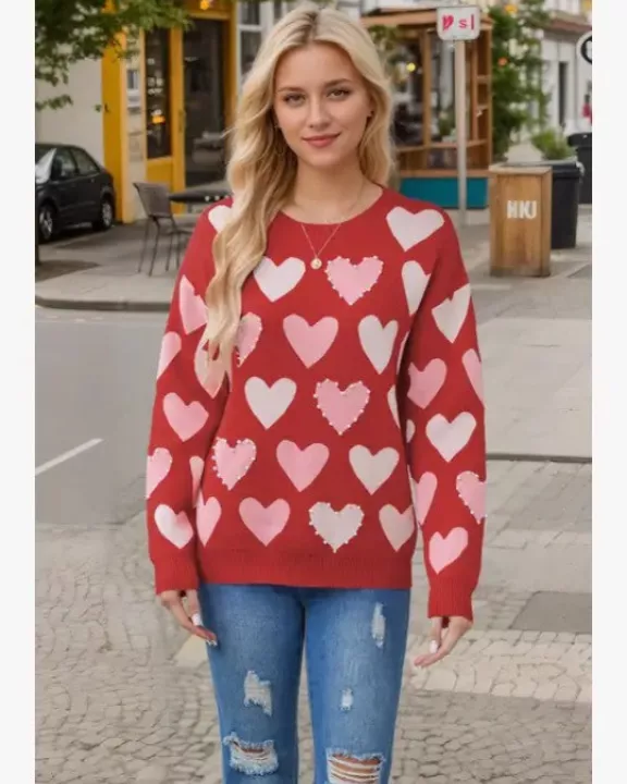 Heart pattern sweater