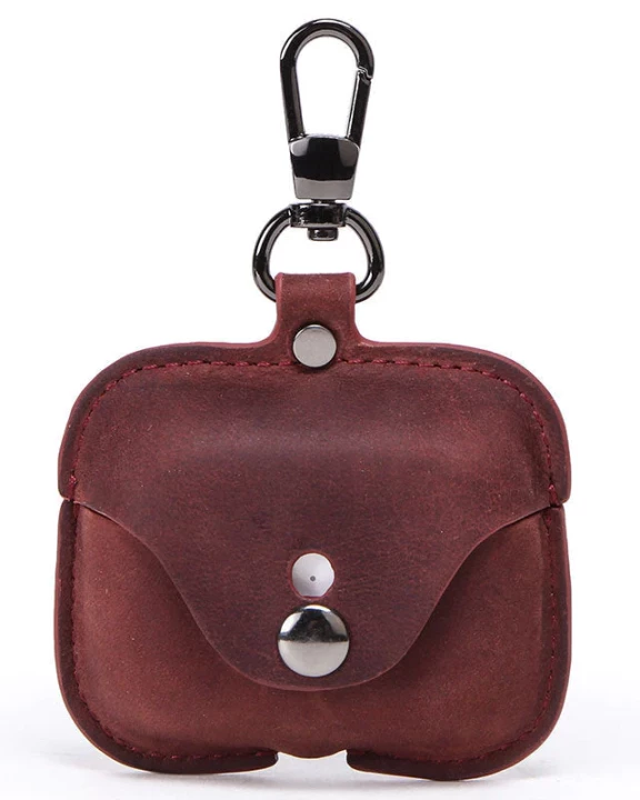 AirPods Leather Case-Wine Red