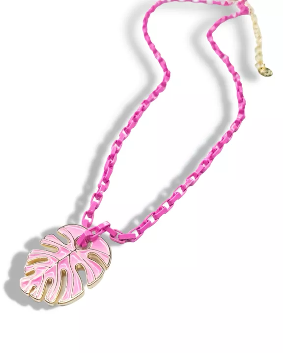Pink Palm Necklace N2