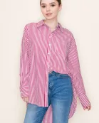 HIGH-LOW OVER SIZED FIT BUTTON DOWN SHIRTS - SDT6376