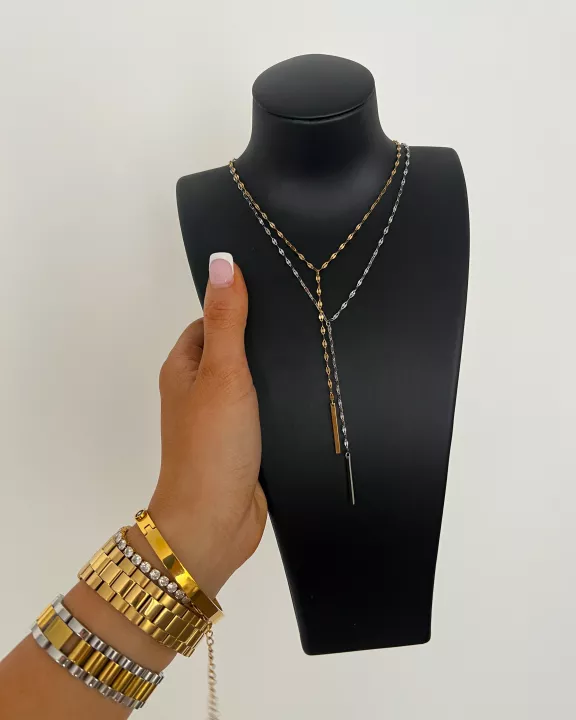 LAYERED Y PENDANT NECKLACE