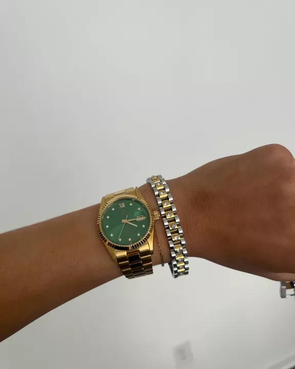 DIAMOND TWO TONED WATCH BAND BRACELET