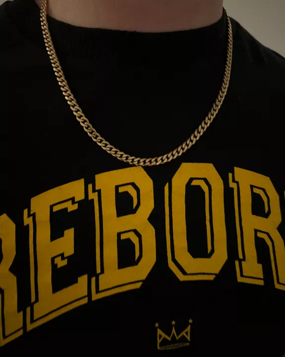 MENS SHINY GOLD CUBAN CHAIN