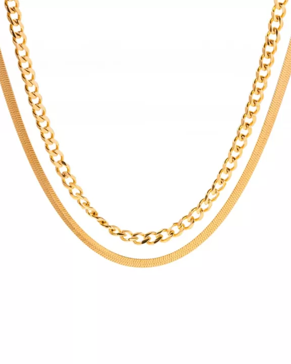CHAIN + HERRINGBONE NECKLACE