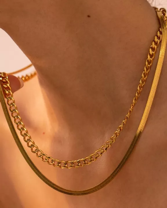 CHAIN + HERRINGBONE NECKLACE