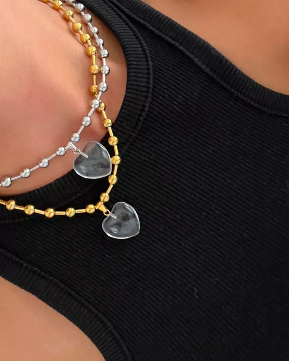 CLEAR HEART NECKLACE