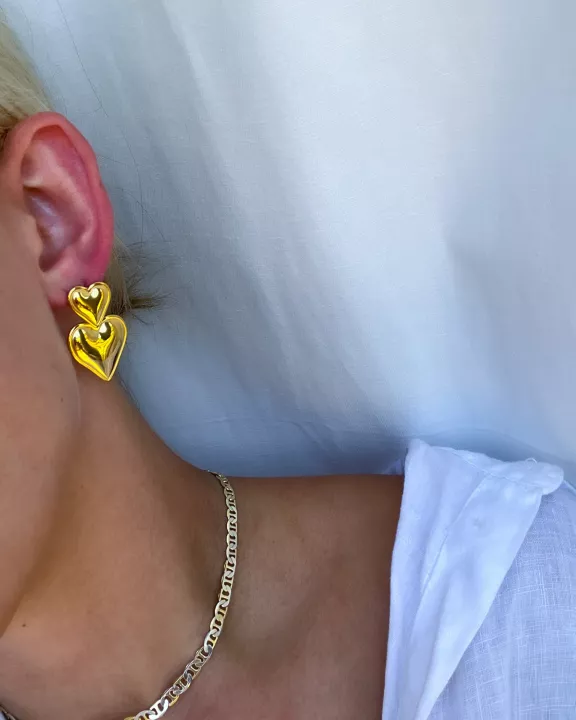 DOUBLE HEART EARRINGS