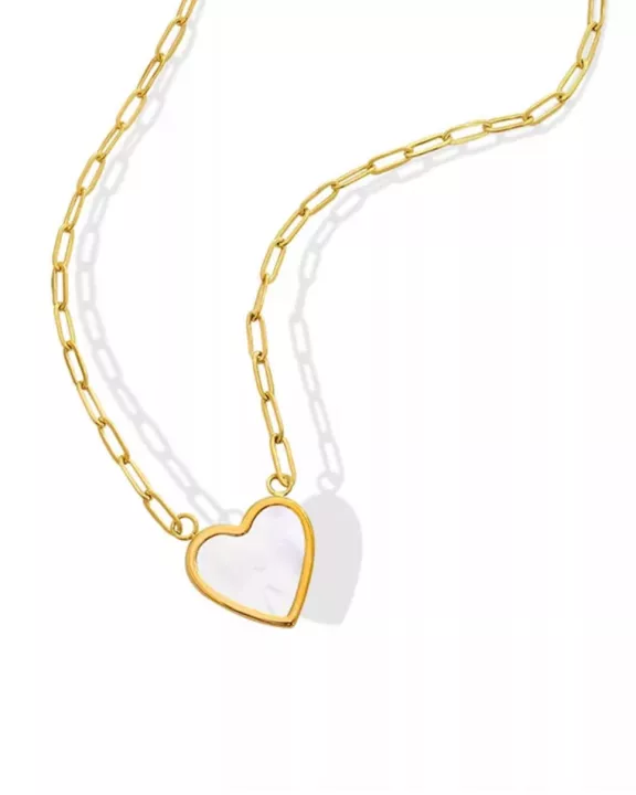 WHITE HEART NECKLACE