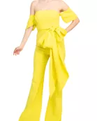 Jovani off the shoulder scuba crepe jumpsuit