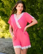 50049 - Floral Lace Romper with Pockets