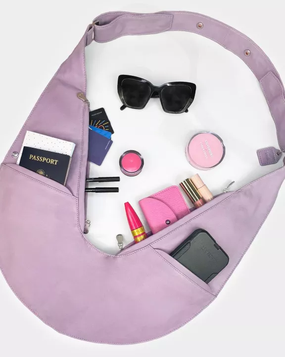 Lavender Sunset Leather Sash Bag