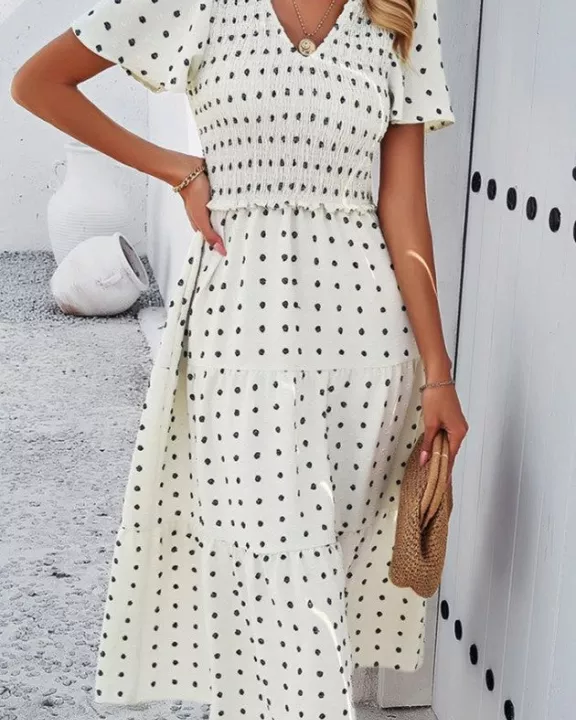 Smocked midi Dress