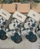 Brown Cowhide Christmas Stocking