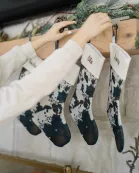 Brown Cowhide Christmas Stocking