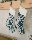 Black Cowhide Christmas Stocking