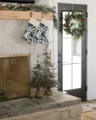 Black Cowhide Christmas Stocking