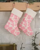 Pink Cowhide Christmas Stocking