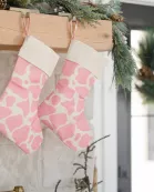 Pink Cowhide Christmas Stocking