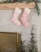 Pink Cowhide Christmas Stocking