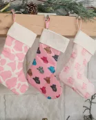 Pink Cowhide Christmas Stocking