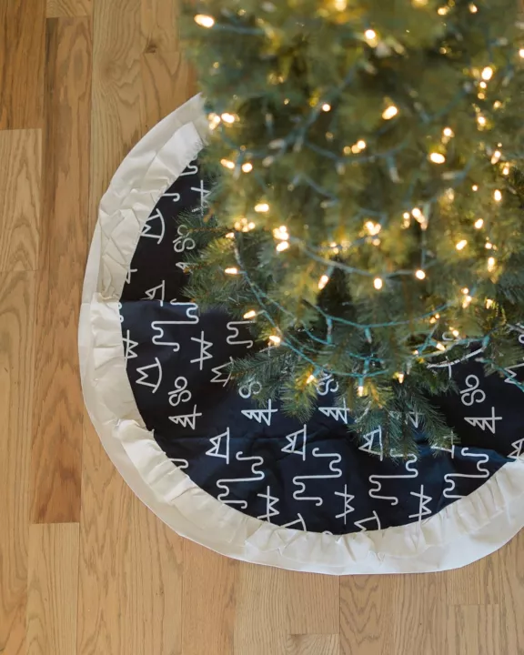 Black Brand Christmas Tree Skirt