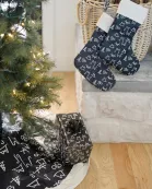 Black Brand Christmas Tree Skirt