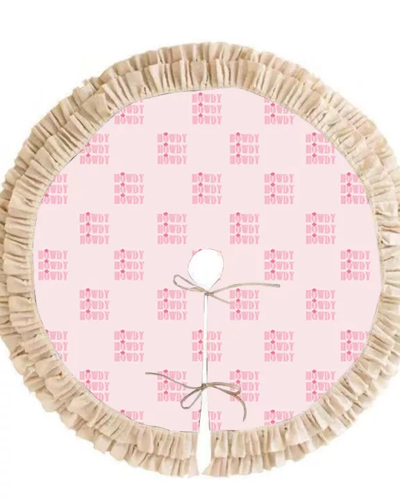 Pink Howdy Christmas Tree Skirt