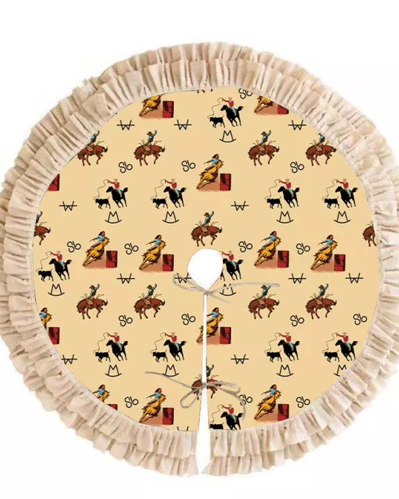 Vintage Cowboy Christmas Tree Skirt
