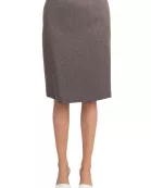 NYP Suits Crew Neck Long Sleeve 3 Button Pockets Zipper Back Slit Back Crepe Skirt Suit