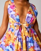 Zena Plunging Neck Maxi Dress - Pansy
