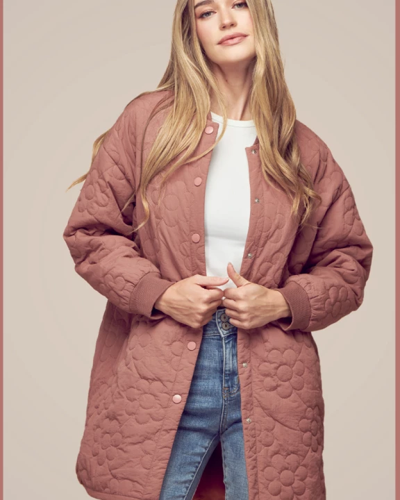Floral Quilted Coat