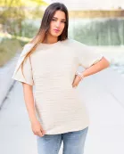 50081 - Textured Half Sleeve Top with slits