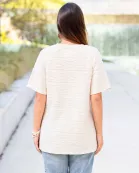 50081 - Textured Half Sleeve Top with slits