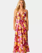 Zena Plunging Neck Maxi Dress - Sunshine