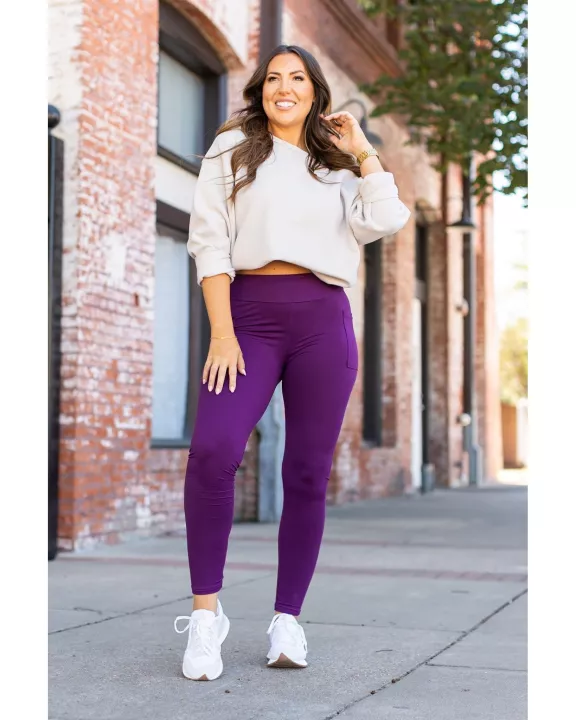 Ready to Ship | The Kinsley Purple Full Length Leggings Round 3 - Luxe Leggings by Julia Roseยฎ