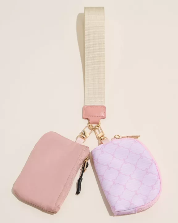 Nylon Dual Pouch Wristlet