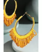 Seed Bead Loop Tassle Earrings