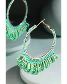 Seed Bead Loop Tassle Earrings