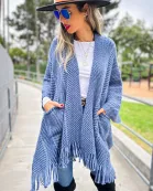 Chevron Ruana with Pockets