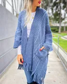 Chevron Ruana with Pockets
