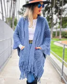 Chevron Ruana with Pockets