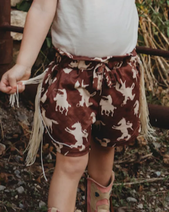Brown Cowgirl Shorts w/t Fringe (2T-5T)