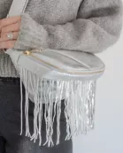 Charlie Metallic Removable Fringe Western Style Vegan Suede Bum Sling Hip Bag