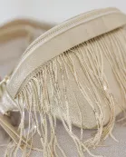 Charlie Metallic Removable Fringe Western Style Vegan Suede Bum Sling Hip Bag