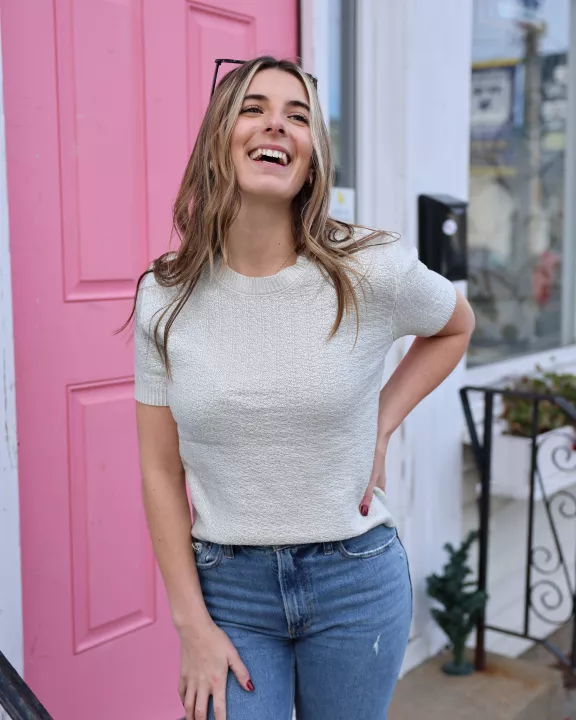 Linda Metallic Knit Tee - Fall 2025