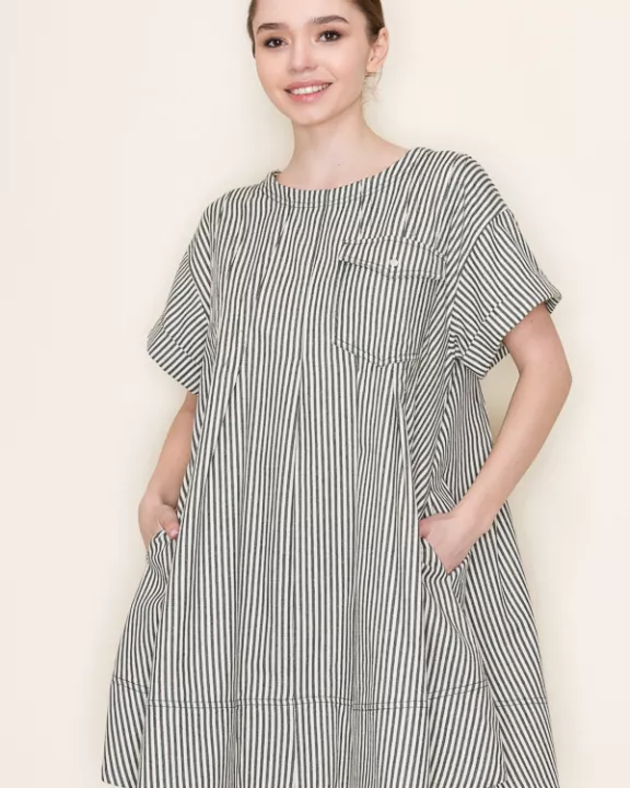 STRIPE SWING SHORT DRESS