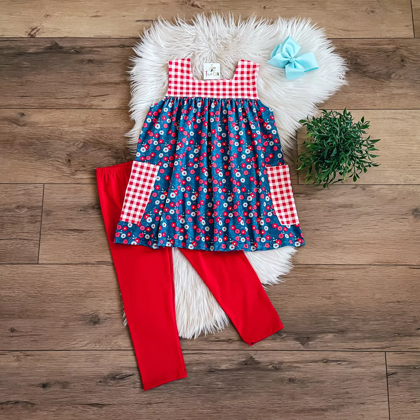 Americana Red White & Blue Capri Set by TwoCan
