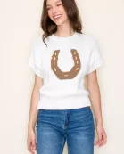 WESTERN HORSESHOE VEST SWEATER