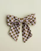 CHECKERED FLORAL MIDI BOW